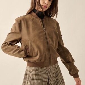 Promisa Bombs Away vegan leather bomber jacket